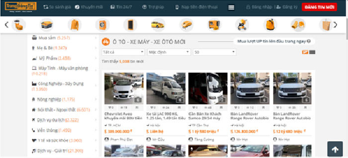 Lựa chọn trang web đăng tin bán xe ô tô màu vàng cát uy tín