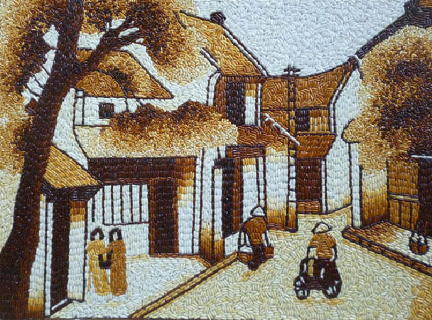 Tranh gạo – món quà đầy nghệ thuật
