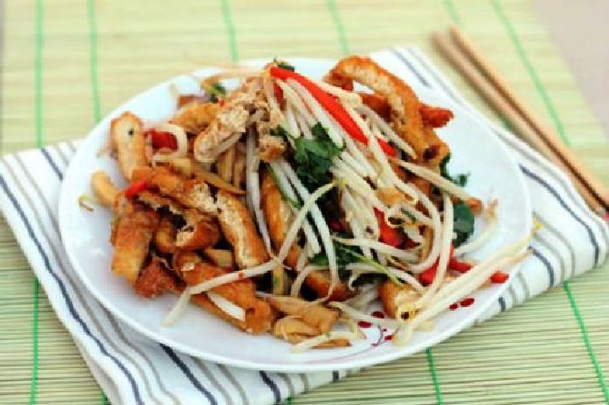 Đậu Hũ Trộn Gía Chua Ngọt
