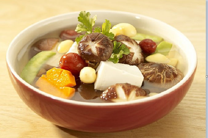 Canh nấm hạt sen