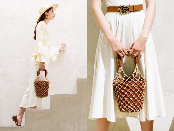 Staud - Moreau Macrame and Leather Bucket Bag ( ~ 4.500.000 VND)