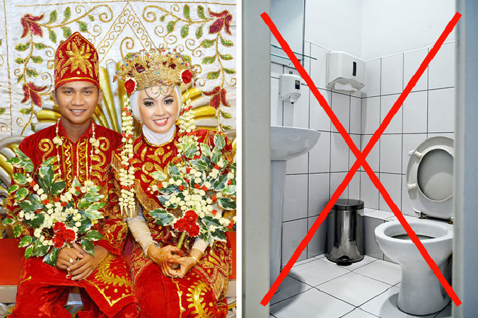 Không dùng nhà tắm trong 3 ngày sau đám cưới- Indonesia