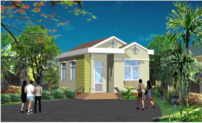 Mẫu nhà cấp 4 đẹp - Mẫu 10