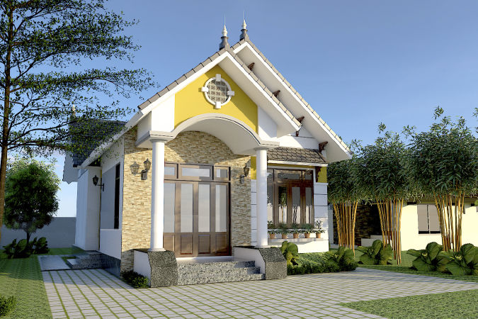Mẫu nhà cấp 4 đẹp - Mẫu 3