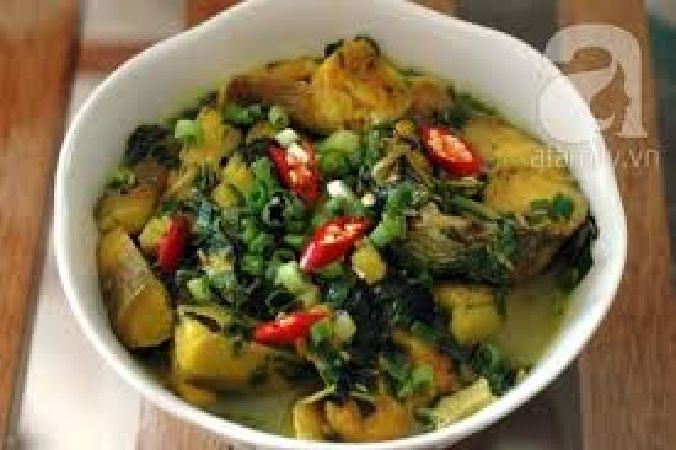 Canh cá nấu khoai chuối xanh