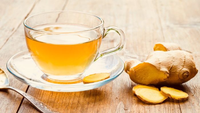 Uống trà gừng, trà bạc hà thuốc trị nghẹt mũi
