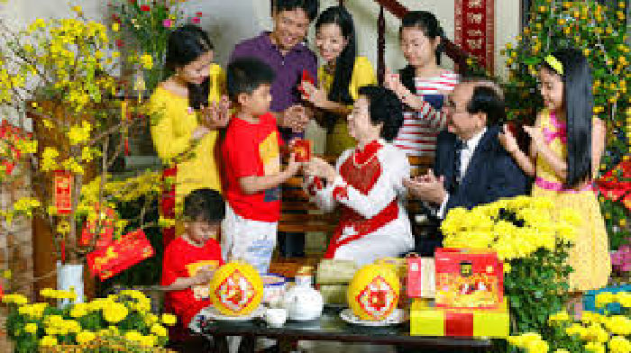 Chúc tết và lì xì đầu năm