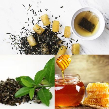 Đá viên từ trà xanh, mật ong