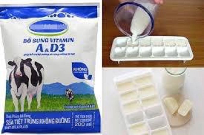 Đá viên từ sữa tươi