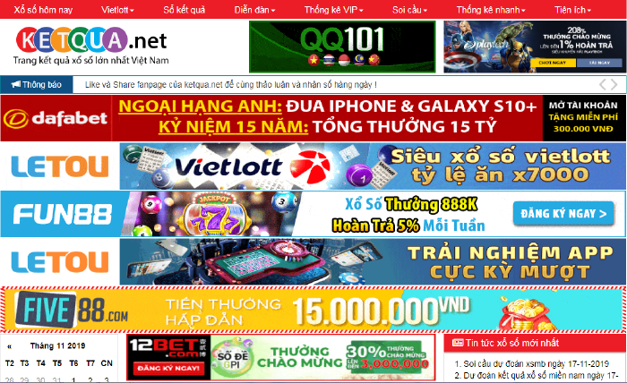 Website ketqua.net