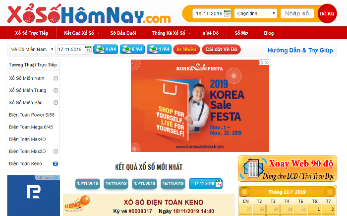 Website xosohomnay.com.vn