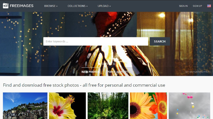 Website tải ảnh miễn phí FreeImages