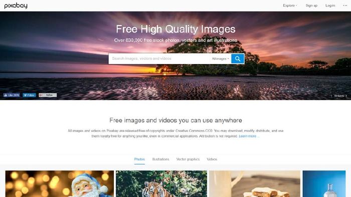 Website tải ảnh miễn phí Pixabay