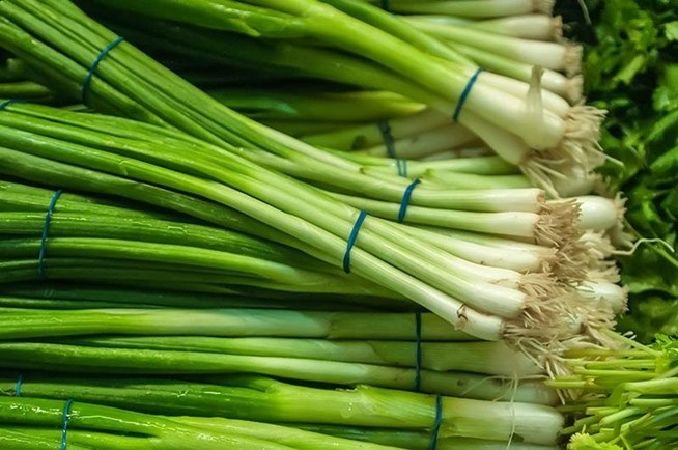 Hành lá trị mụn trĩ rò đau nhức