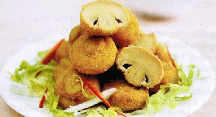 Món nấm rơm chiên giòn