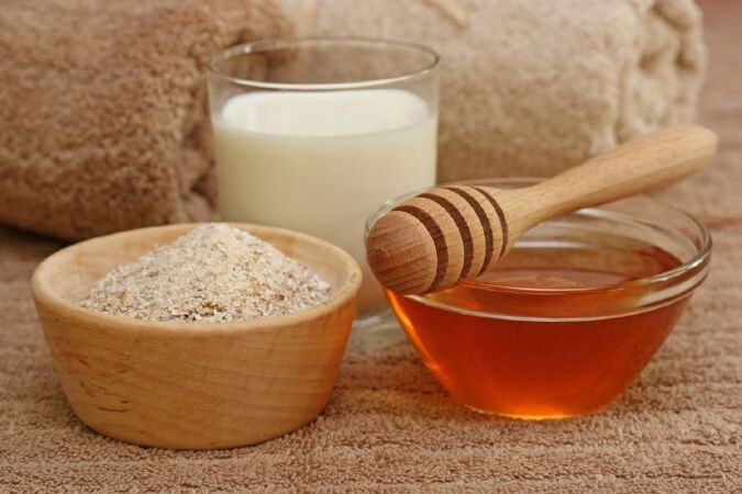 Sữa tươi không đường và cám gạo