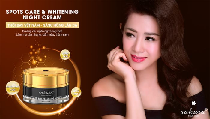 Kem trị nám Sakura Spots Care & Whitening Night Cream