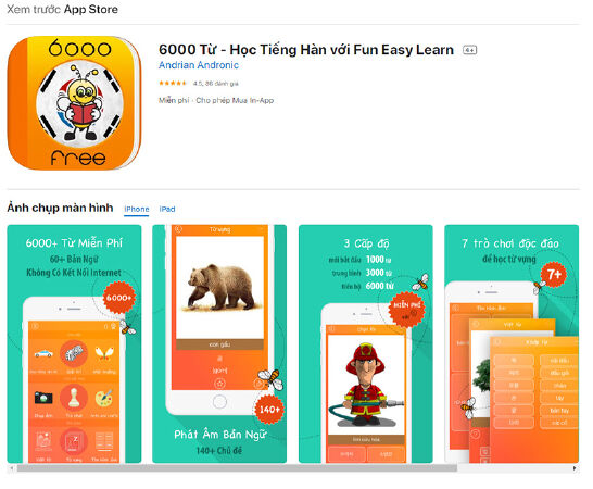 6000 từ - Học tiếng Hàn với Fun Easy Learn