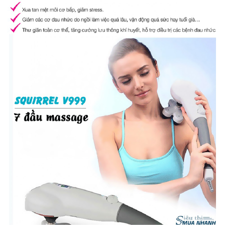 Máy massage cầm tay 7 đầu Nhập Khẩu Hàn Quốc Squirrel V-999