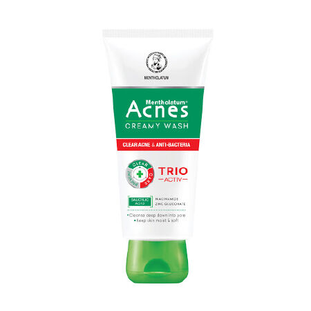 Sữa rửa mặt Acnes Creamy Wash 3s do da dầu mụn