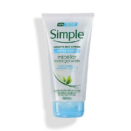 Sữa rửa mặt Simple Water Boost Micellar Facial Gel Wash cho da khô, thiếu nước