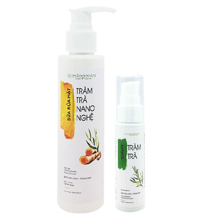 Sữa Rửa Mặt Tràm Trà Nano Nghệ Milaganics cho da dầu mụn, da nhạy cảm