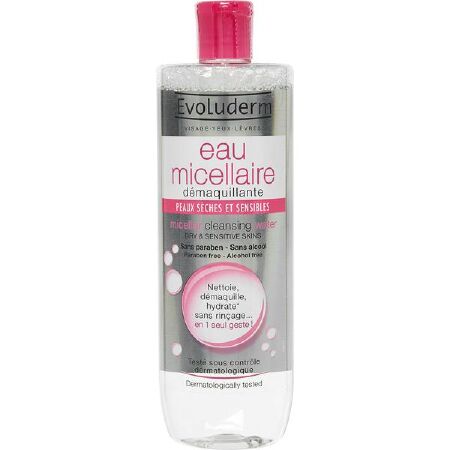 Nước tẩy trang Evoluderm Eau Micellaire Cleansing Water (màu đỏ)