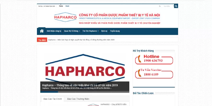 Hapharco- Nhà nhập khẩu và phân phối dược phẩm, thiết bị y tế
