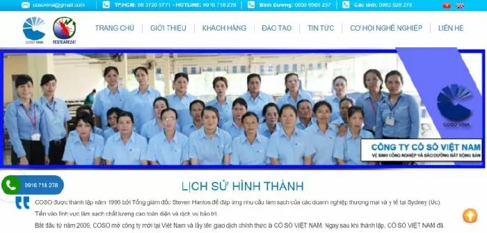 Địa chỉ công ty vệ sinh công nghiệp tại Tp HCM - Cô Sô Việt Nam