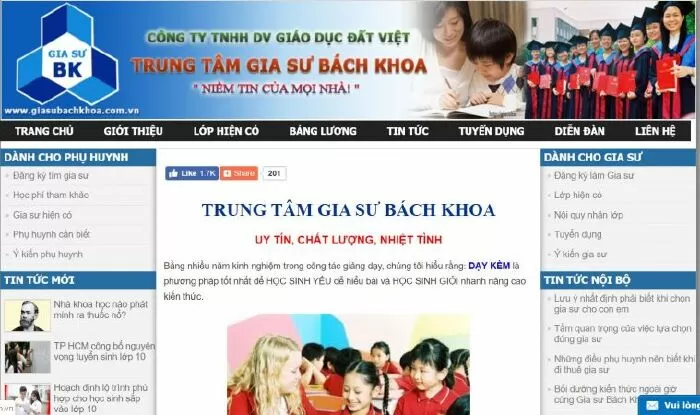 Trung tâm gia sư tại Tp HCM - Bách Khoa