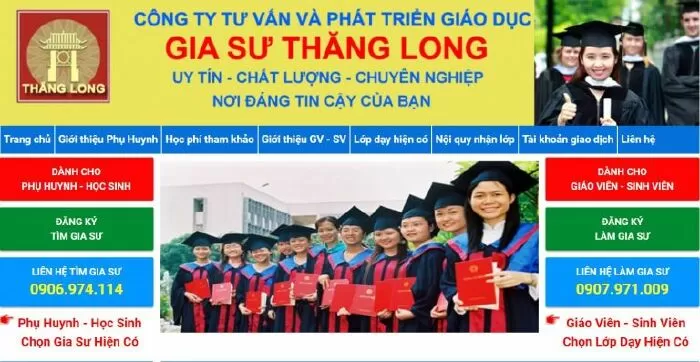 Trung tâm gia sư tại Tp HCM - Thăng Long