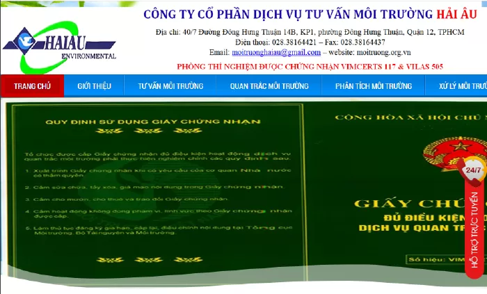 Công ty tư vấn môi trường tại Tp HCM - Hải Âu