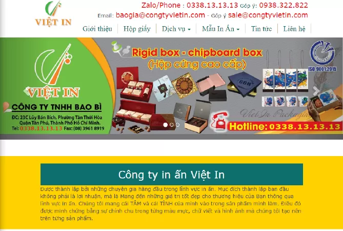 Công ty bao bì tại Tp HCM lớn nhất - Việt In