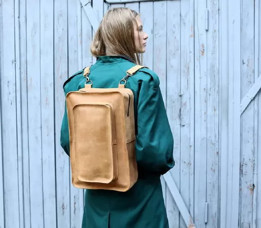 Ba lô du lịch sành điệu nhất: Bagllet Handmade Leather Backpack