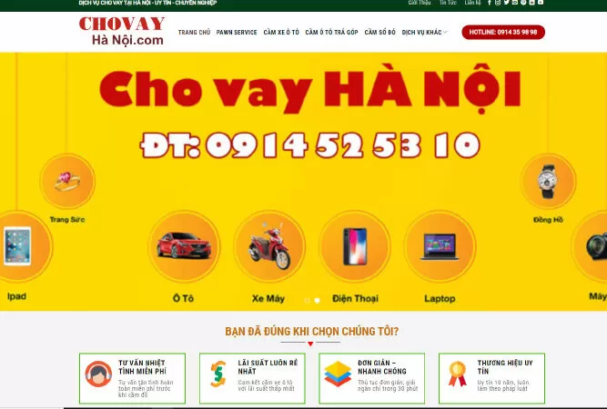 Địa chỉ cầm đồ tại Hà Nội uy tín nhất - Dịch vụ cầm đồ tại Hà Nội