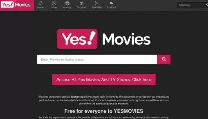 Trang web xem phim online miễn phí: Yes! Movies