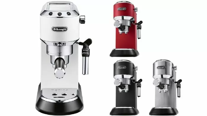 De’Longhi Pump Espresso Coffee Machine Dedica EC 685.M – Xám/Đen/Đỏ