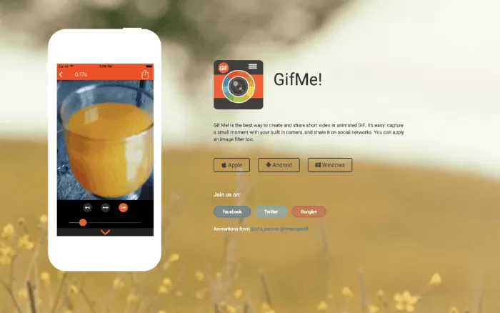 Ứng dụng tạo tập tin GIF: Gif Me! Camera