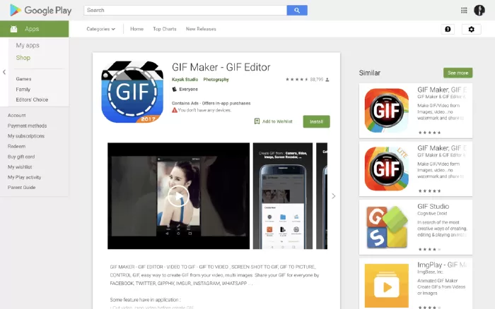 Ứng dụng tạo tập tin GIF: GIF Maker - GIF Editor