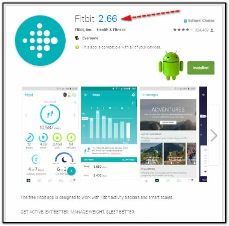 Ứng dụng đếm bước chân Fitbit