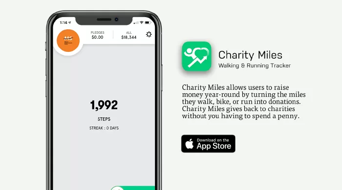 Ứng dụng đếm bước chân Charity Miles