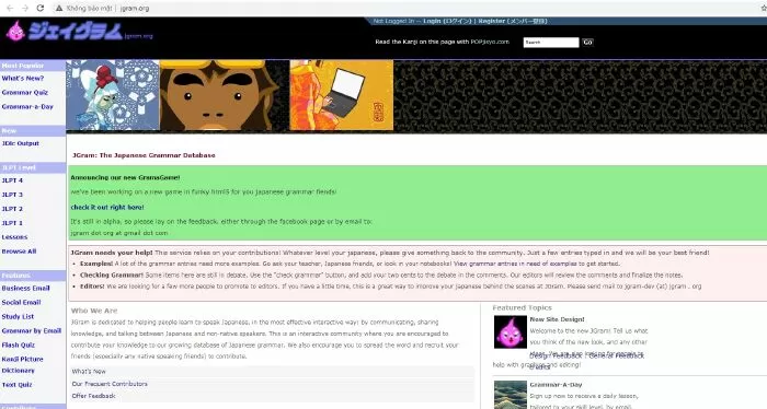 Website học tiếng Nhật tốt nhất: JGram