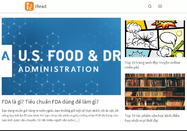 Web đọc anime hay nhất - iRead.vn