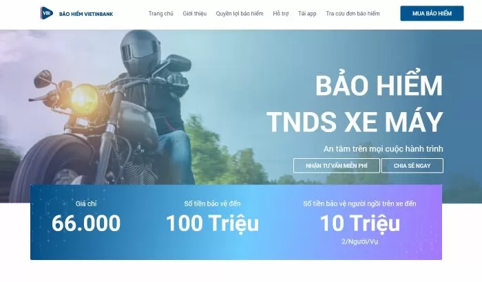 Website bán bảo hiểm xe máy dễ mua nhất: m.evbi.vn