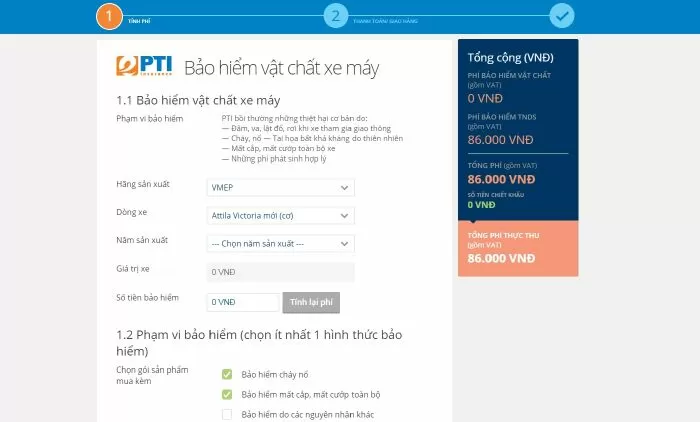 Website bán bảo hiểm xe máy dễ mua nhất: epti.vn