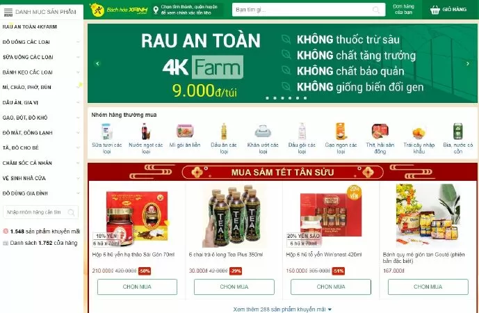 Siêu thị online tốt nhất Việt Nam: bachhoaxanh.com