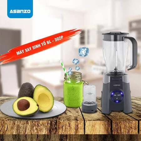 Máy Xay Sinh Tố Điện Tử 2 Cối Asanzo BL- 302P