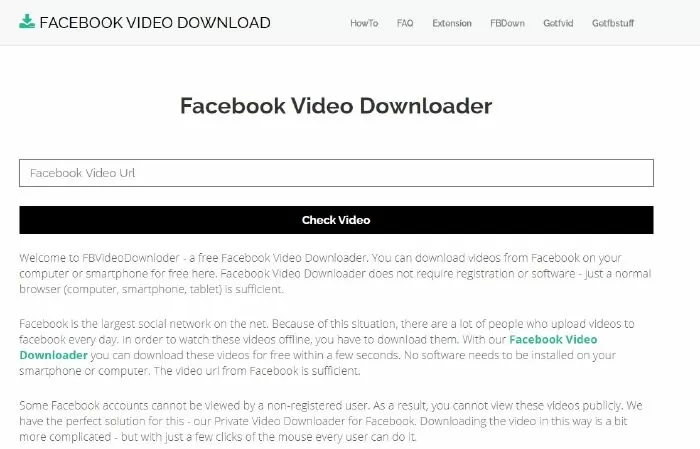 Trình tải video facebook tốt nhất: fbvideodownloader.org
