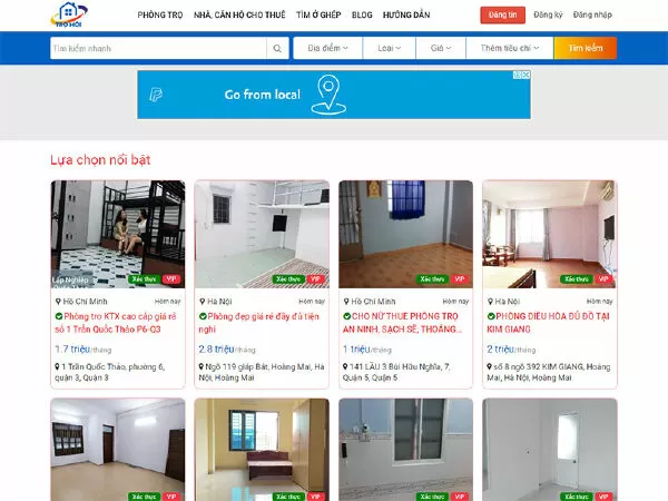 Website tìm nhà trọ Tromoi.com