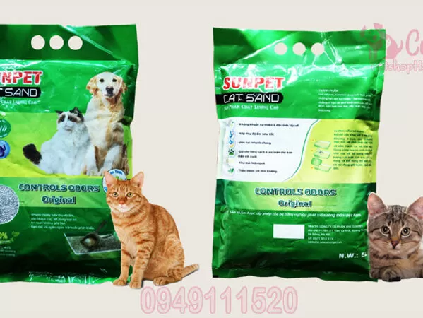 Cát vệ sinh cho mèo Sunpet